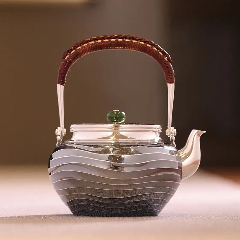 Shui Bo Wen Ti Liang 300cc - Handmade silver pot zycschina