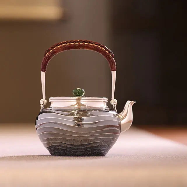 Shui Bo Wen Ti Liang 300cc - Handmade silver pot zycschina