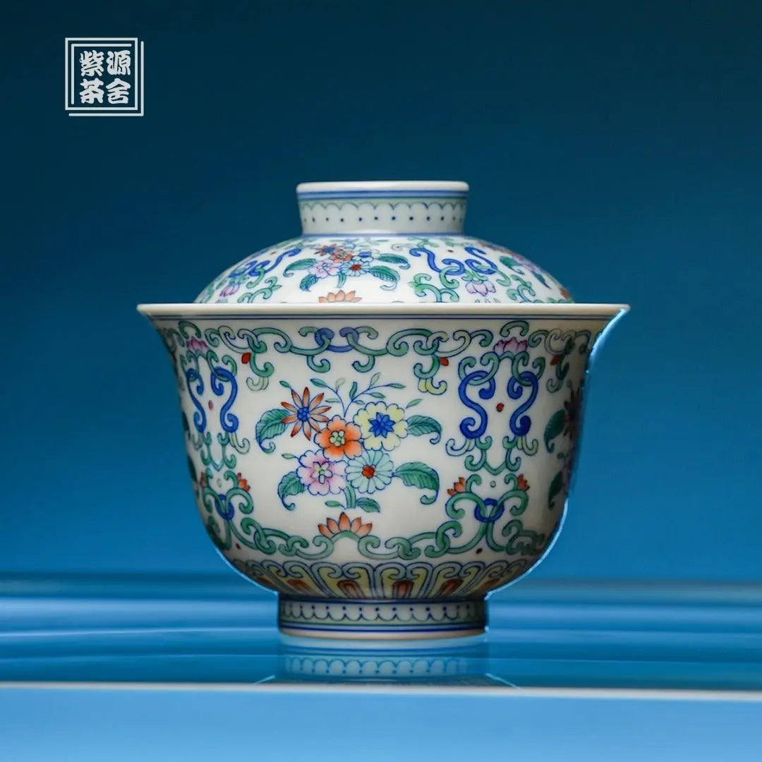Si Ji Hua 130cc - Jing De Zhen Porcelain Gaiwan zycschina