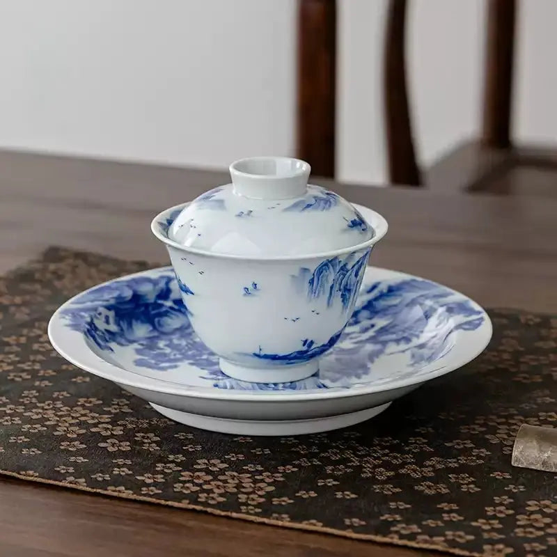Song Hua Shan Shui 130cc - Jing De Zhen Porcelain Gaiwan zycschina