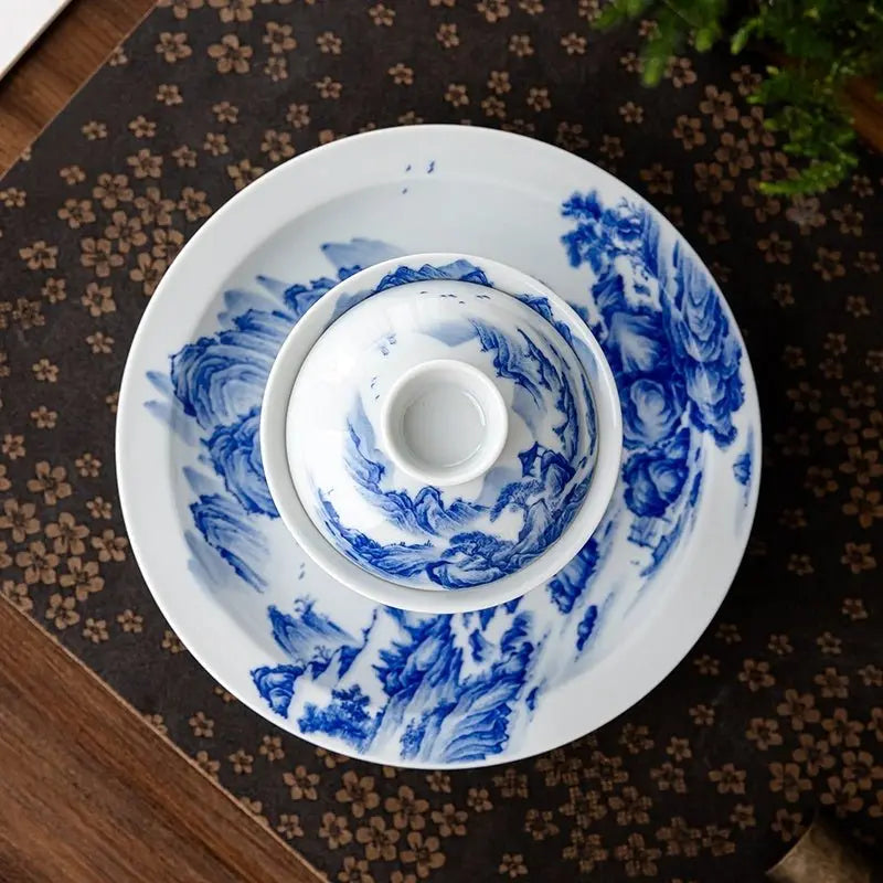 Song Hua Shan Shui 130cc - Jing De Zhen Porcelain Gaiwan zycschina