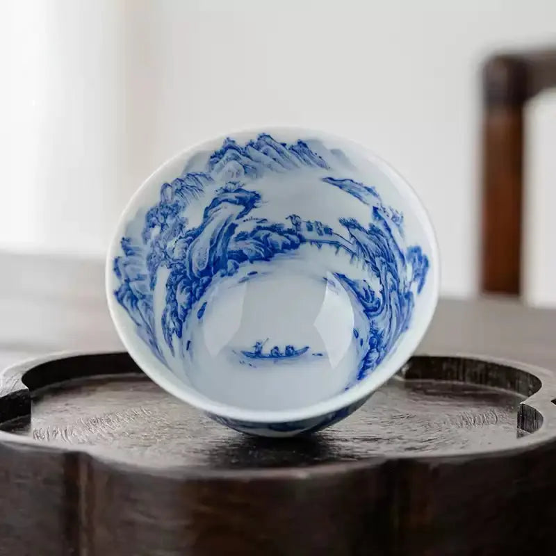 Song Hua Shan Shui 130cc - Jing De Zhen Porcelain Gaiwan zycschina