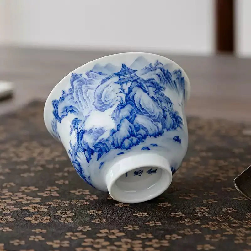 Song Hua Shan Shui 130cc - Jing De Zhen Porcelain Gaiwan zycschina