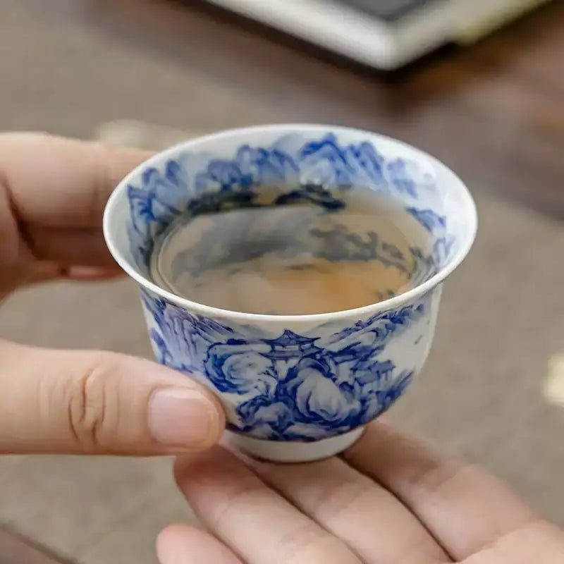 Song Hua Shan Shui 130cc - Jing De Zhen Porcelain Gaiwan zycschina