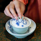Xiu Qiu Hua 120cc - Jing De Zhen Porcelain Gaiwan zycschina