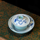Xiu Qiu Hua 120cc - Jing De Zhen Porcelain Gaiwan zycschina