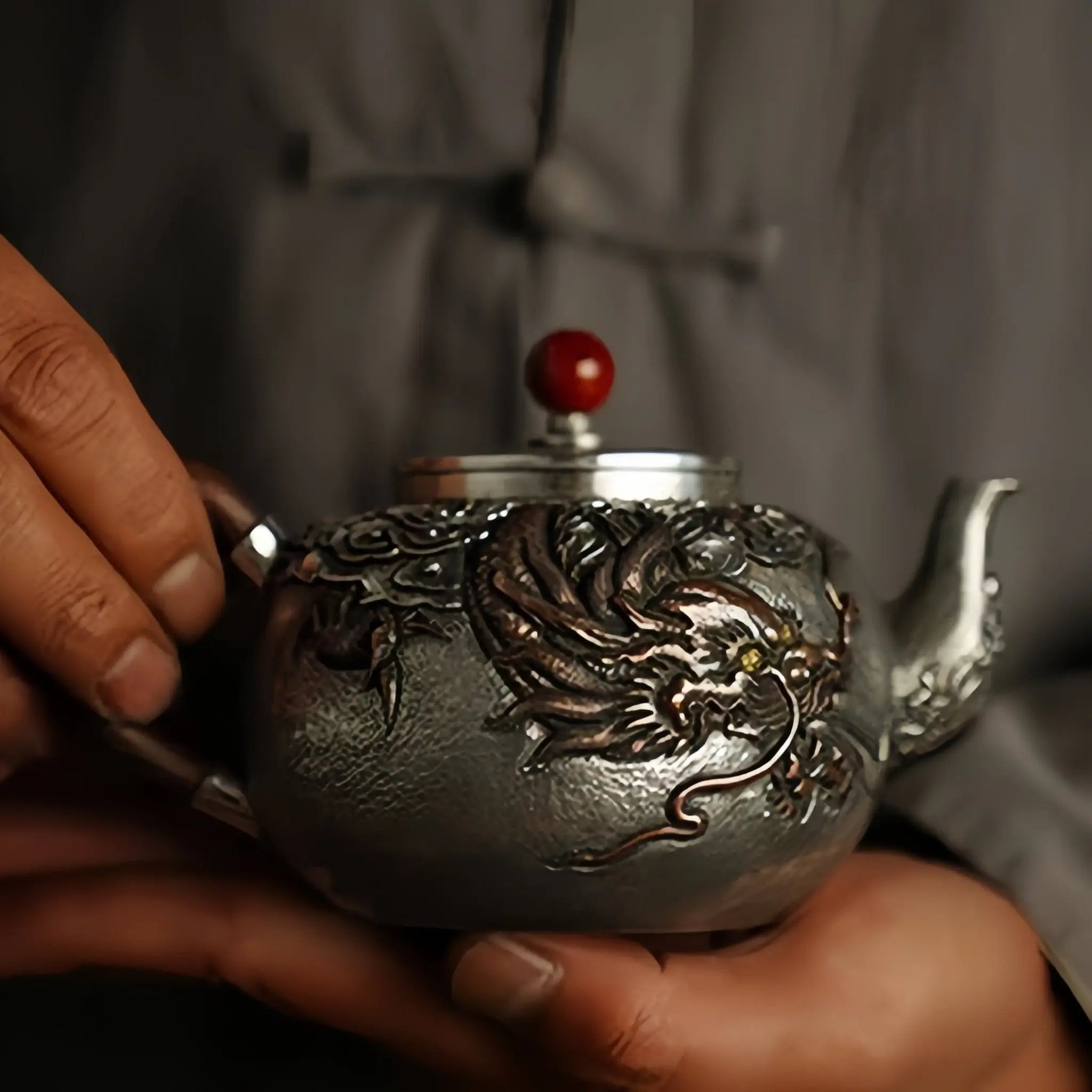 Yin Long 360cc - Handmade silver pot zycschina