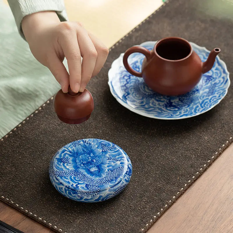 Yun Long Wen - Jing De Zhen Porcelain Tea Lid Rest zycschina