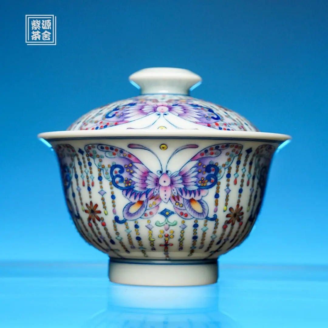 Zhu Lian Hu Die 150cc - Jing De Zhen Porcelain Gaiwan zycschina