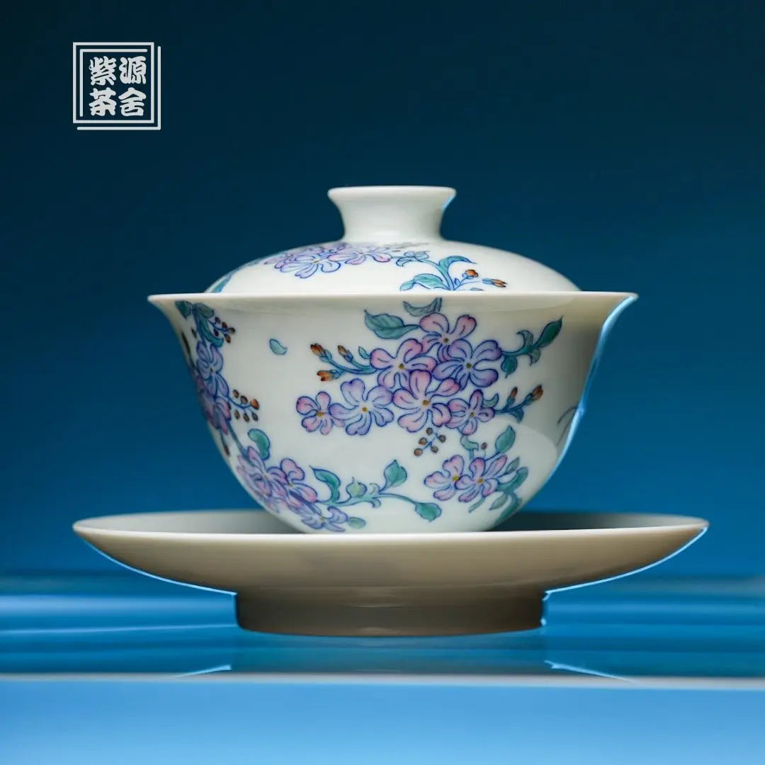 Zi Teng Hua 100cc - Jing De Zhen Porcelain Gaiwan zycschina