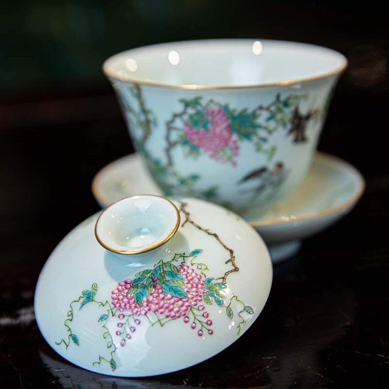 Zi Teng Hua 110cc - Jing De Zhen Porcelain Gaiwan zycschina