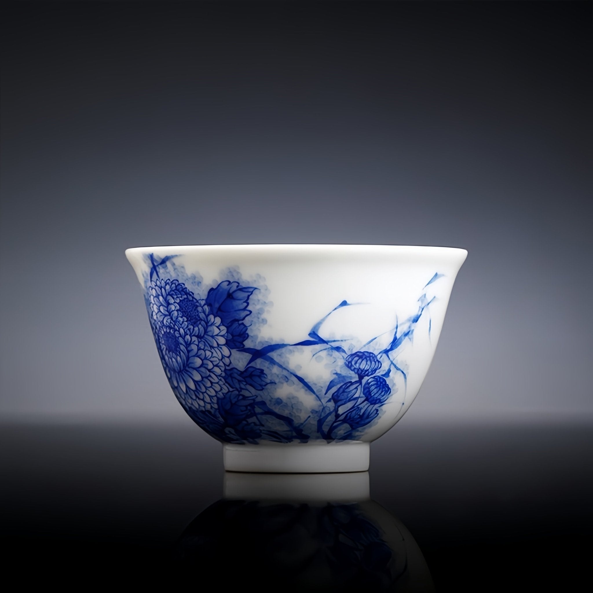 Ba Wang Ju Hua Niao 50cc - Jing De Zhen Porcelain Teacup - zycs_China