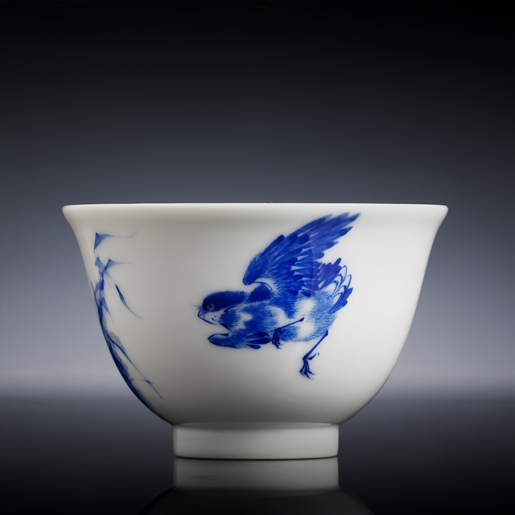 Ba Wang Ju Hua Niao 50cc - Jing De Zhen Porcelain Teacup - zycs_China