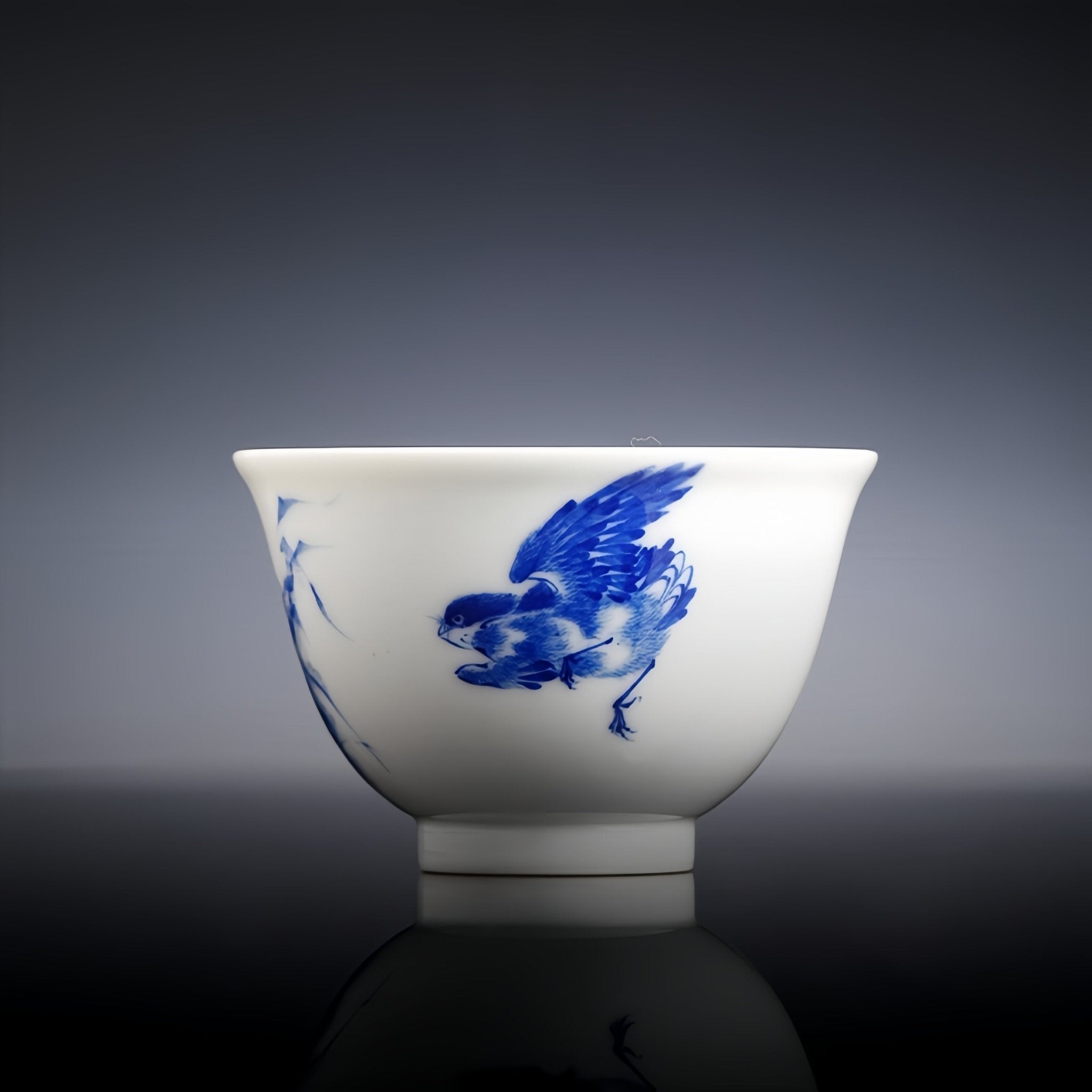 Ba Wang Ju Hua Niao 50cc - Jing De Zhen Porcelain Teacup - zycs_China