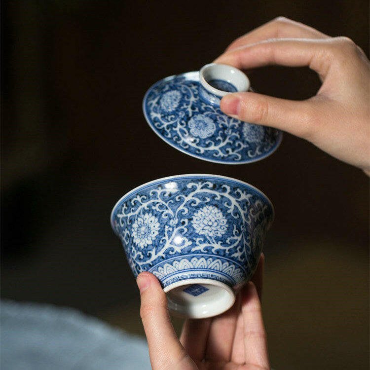 Bai Chan Zhi Hua Hui - Jing De Zhen Porcelain Gaiwan - zycs_China