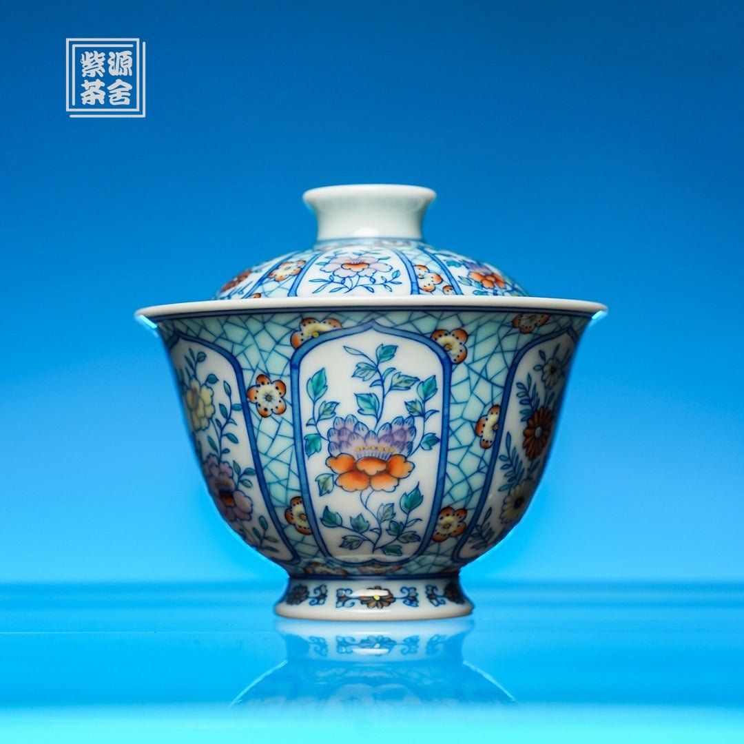 Bing Mei Hua Hui 140cc - Jing De Zhen Porcelain Gaiwan - zycs_China