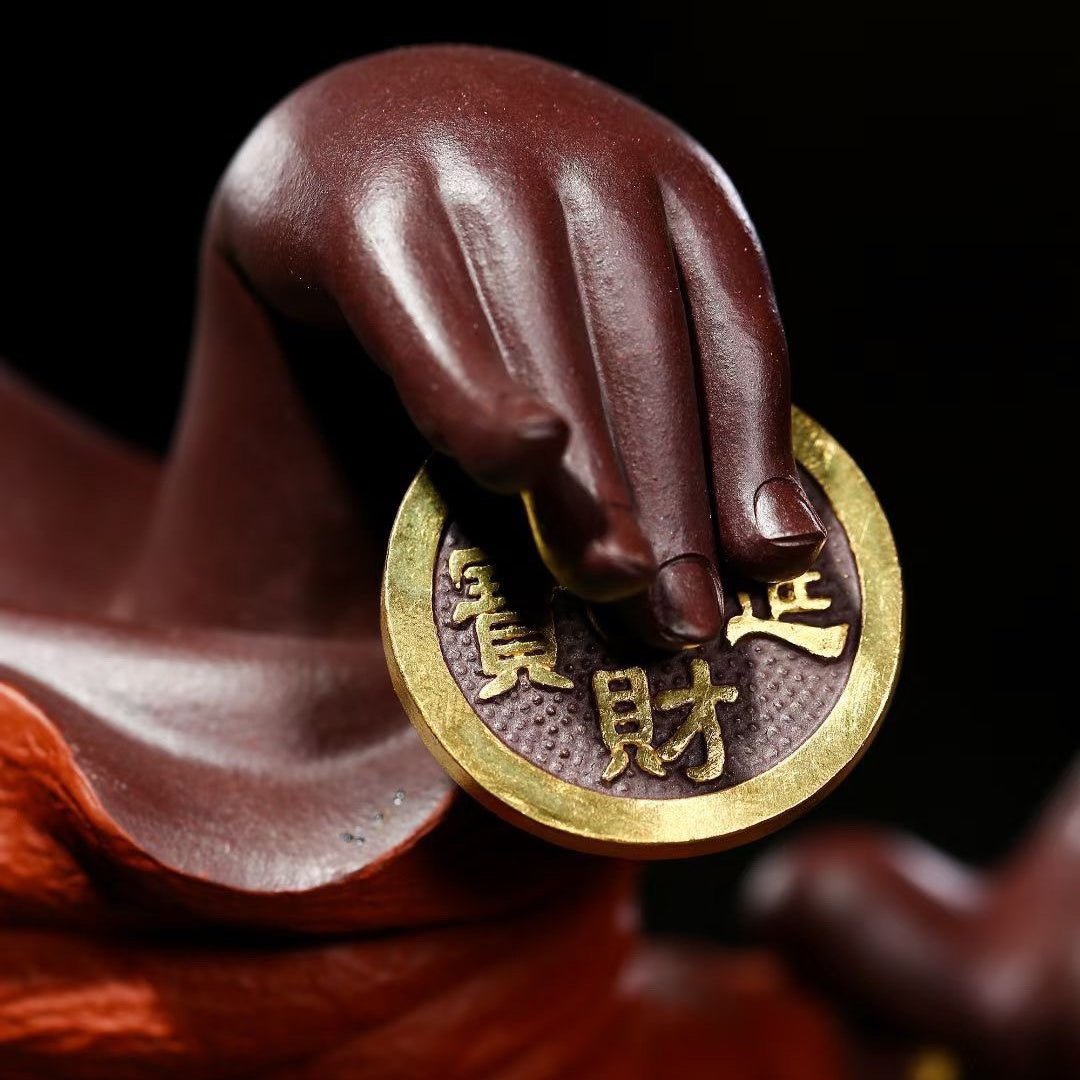 Cai Bao Shuang Shou - Zisha Sculpture - zycs_China