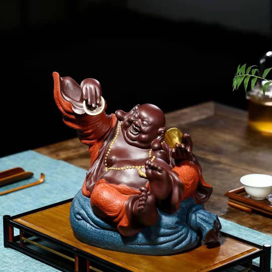 Cai Bao Shuang Shou - Zisha Sculpture - zycs_China