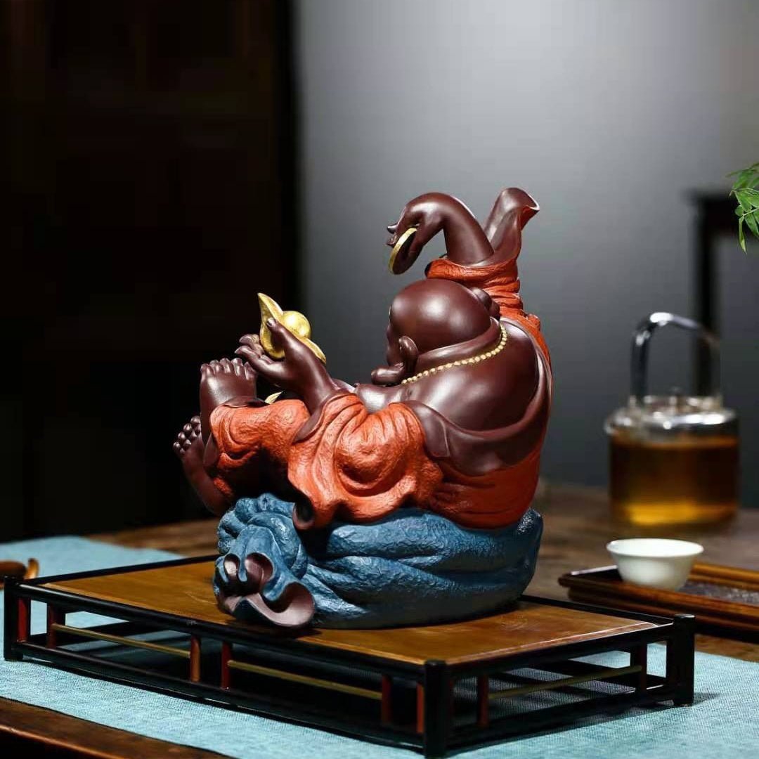 Cai Bao Shuang Shou - Zisha Sculpture - zycs_China