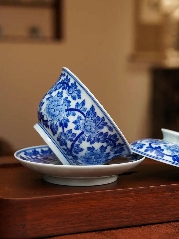 Chan Zhi Mu Dan 160cc - Jing De Zhen Handmade Gai Wan - zycs_China