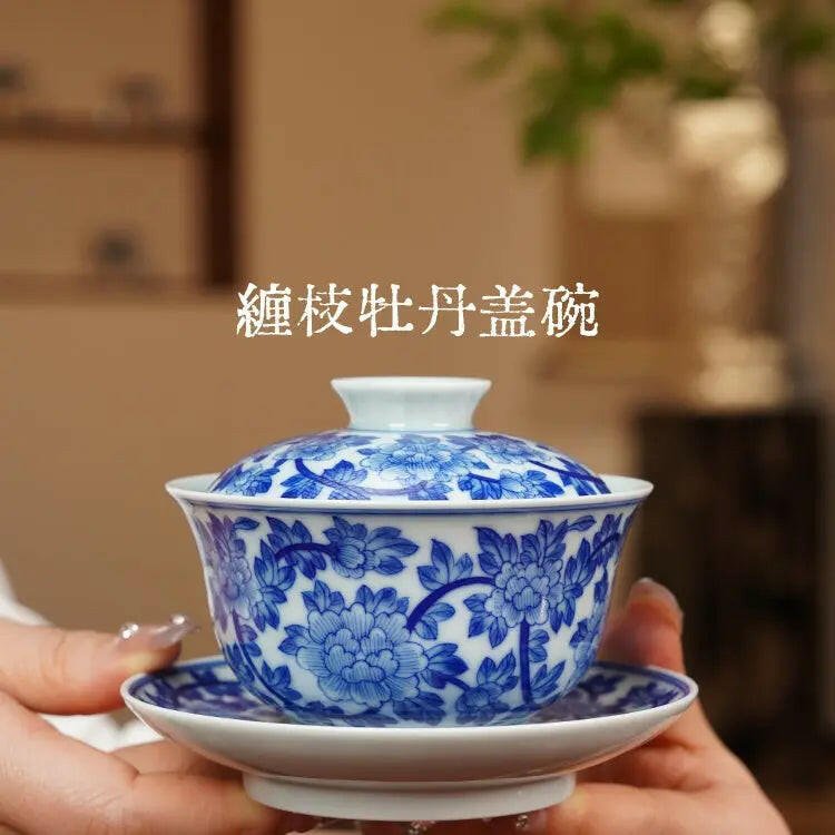 Chan Zhi Mu Dan 160cc - Jing De Zhen Handmade Gai Wan - zycs_China