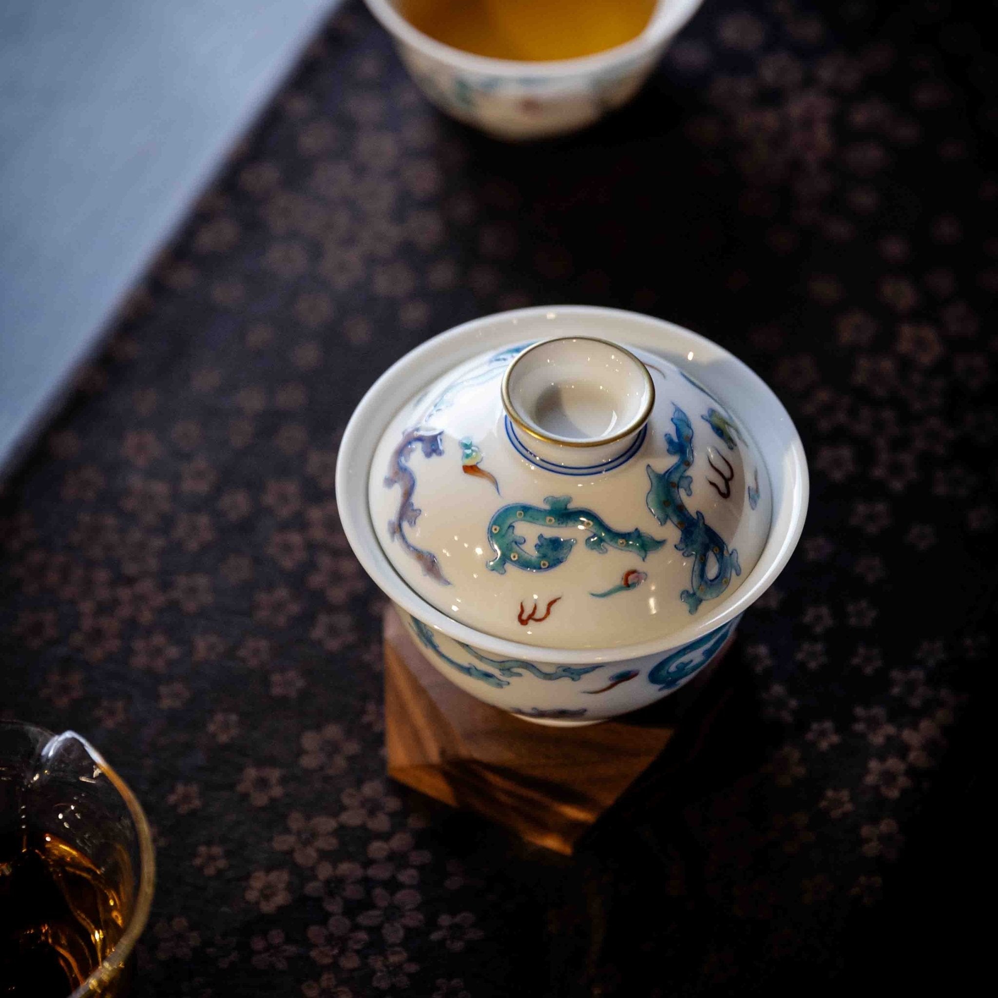 Chi Long 160cc - Jing De Zhen Porcelain Gaiwan - zycs_China