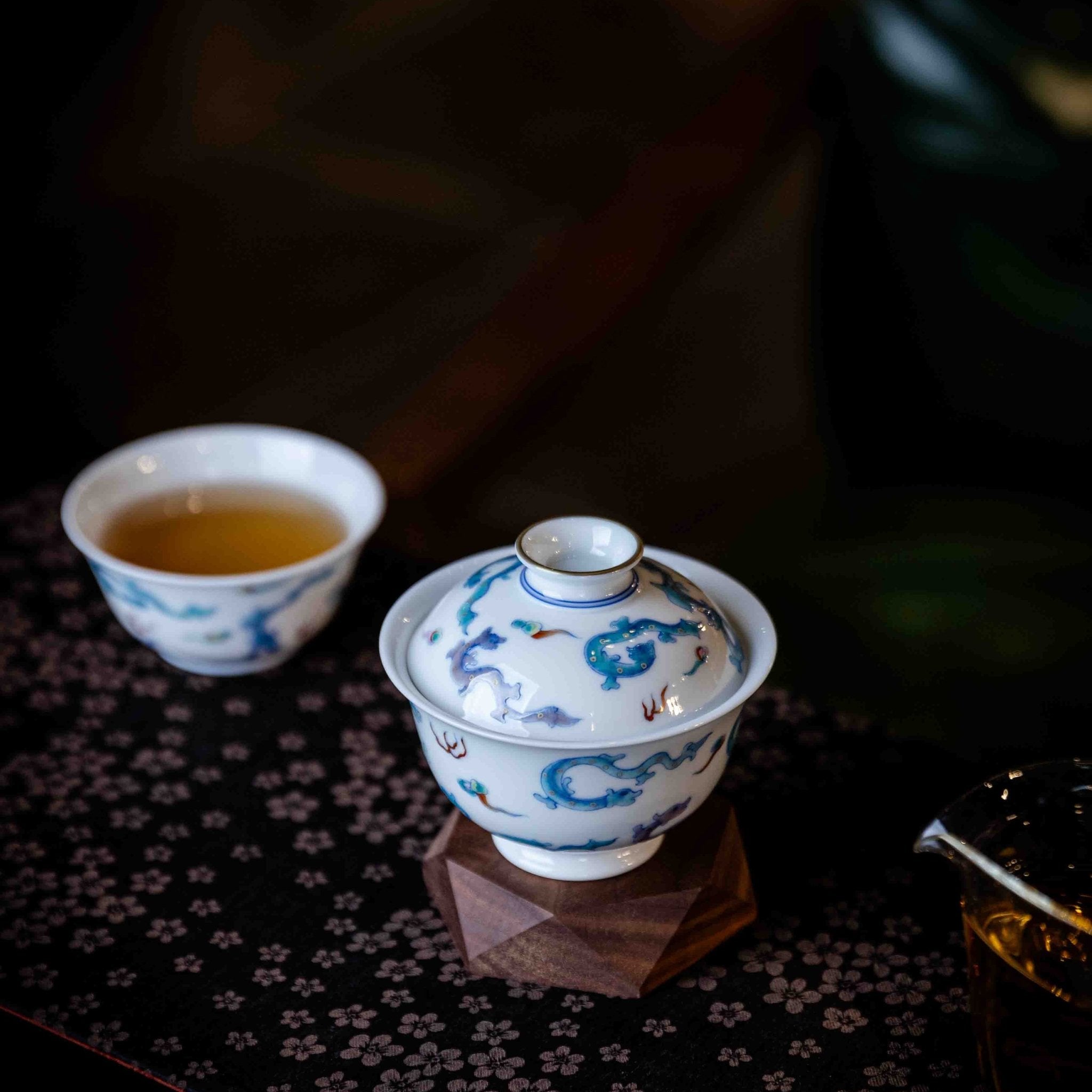 Chi Long 160cc - Jing De Zhen Porcelain Gaiwan - zycs_China
