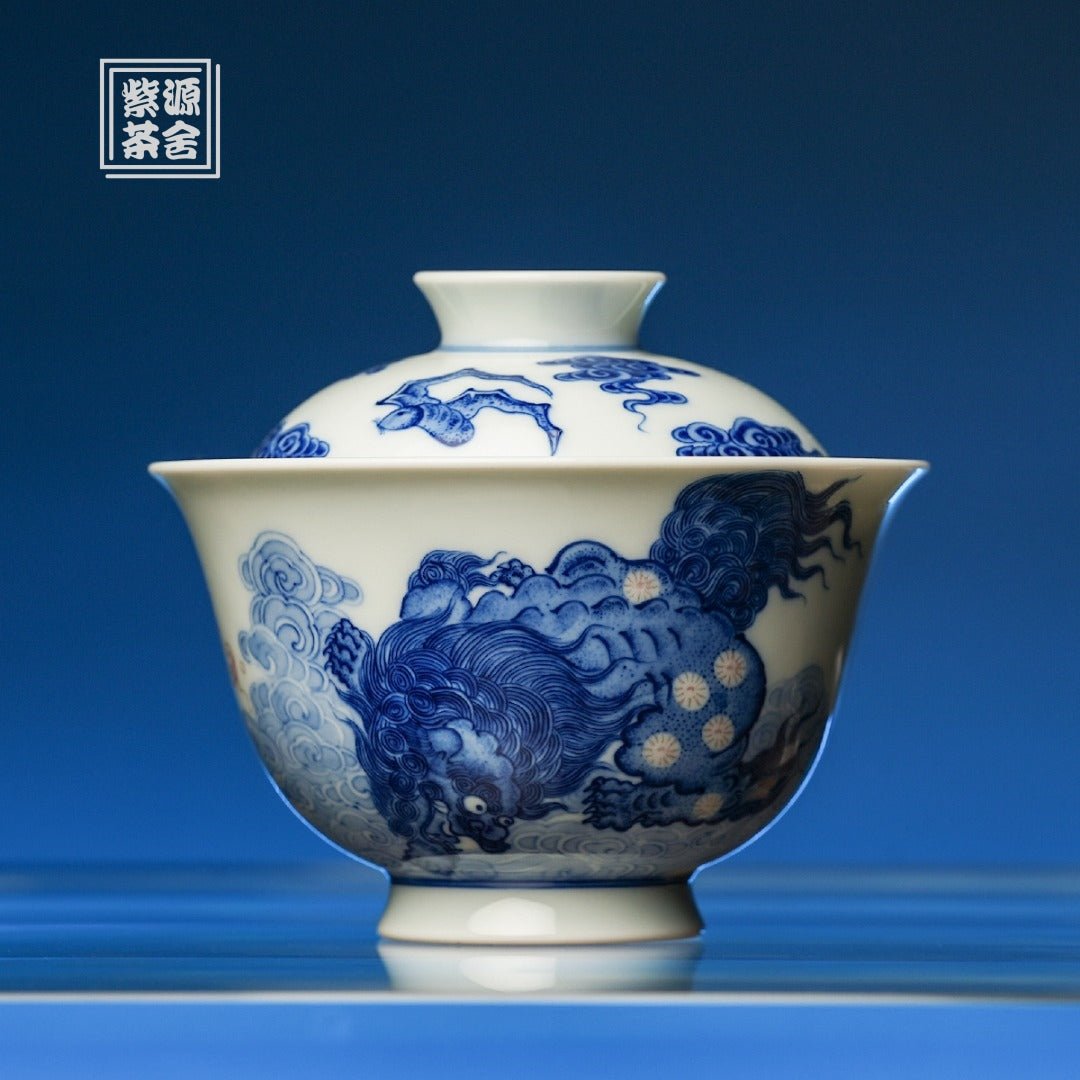Dan Shi Hai Shui 160cc - Jing De Zhen Porcelain Gaiwan - zycs_China