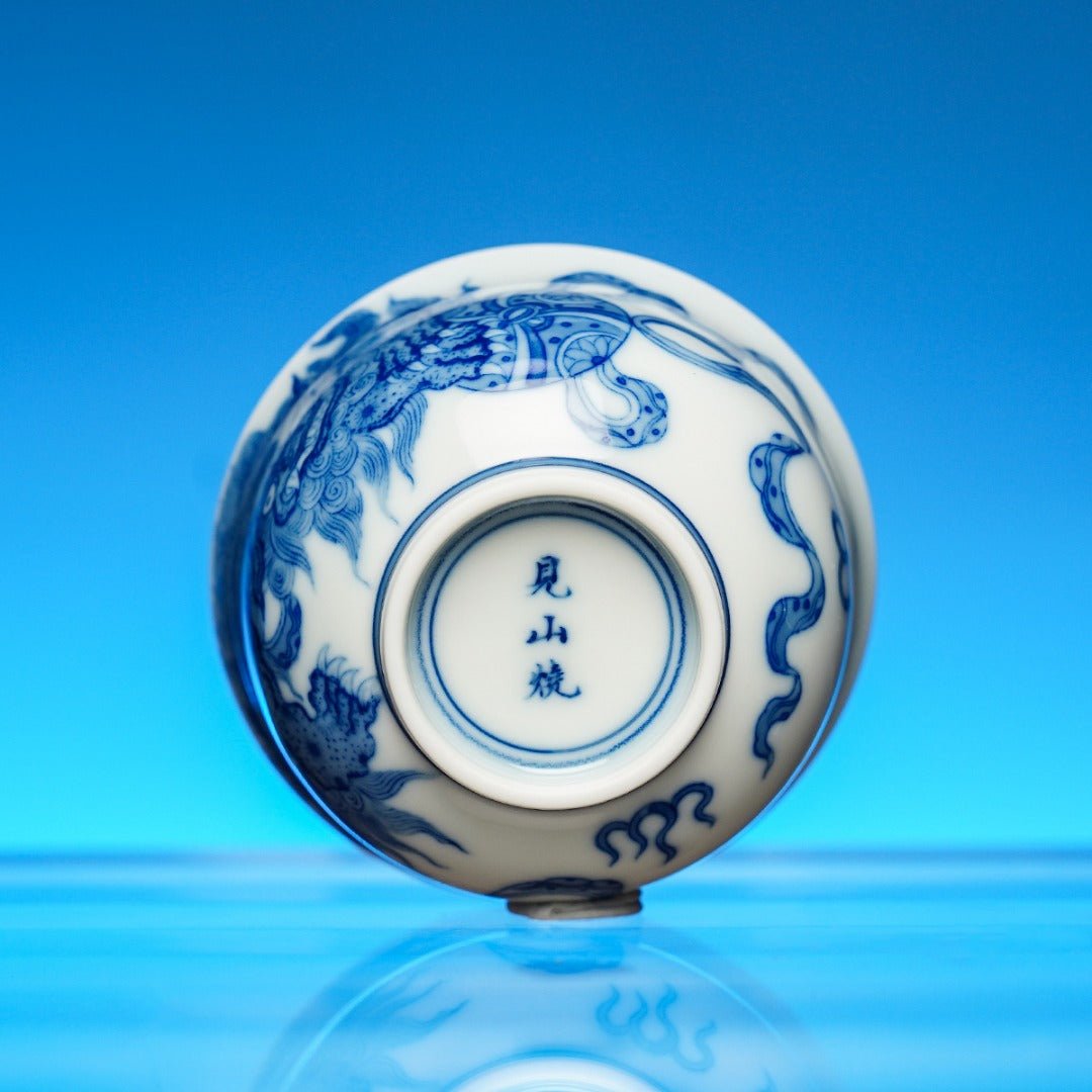 Dan Shi Xiu Qiu 140cc - Jing De Zhen Porcelain Gaiwan - zycs_China