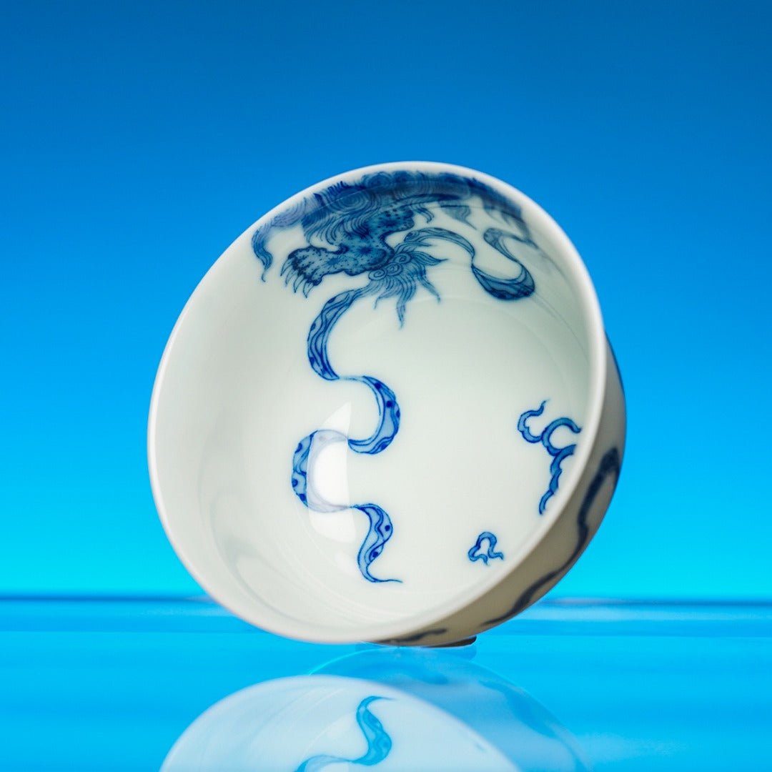 Dan Shi Xiu Qiu 140cc - Jing De Zhen Porcelain Gaiwan - zycs_China