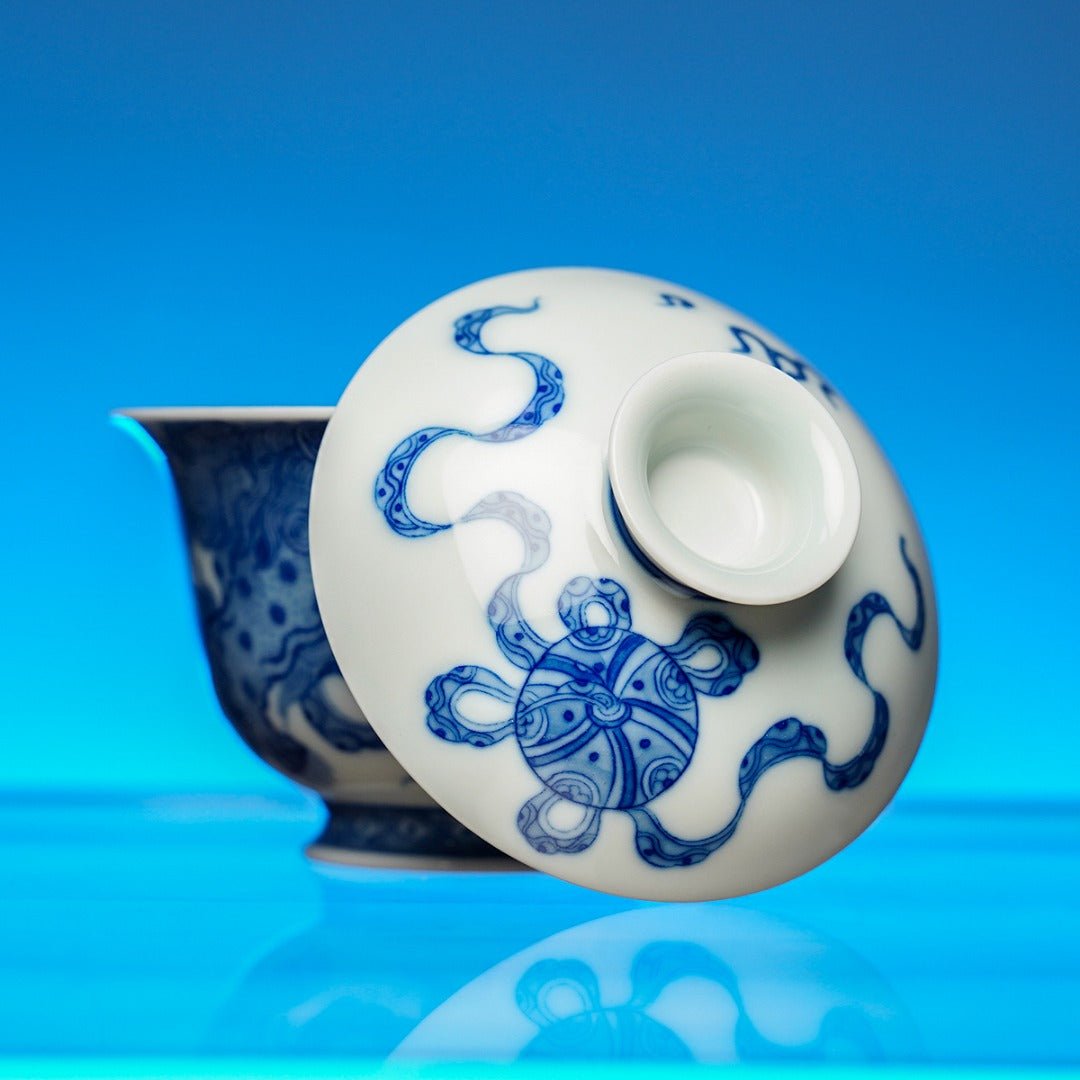 Dan Shi Xiu Qiu 140cc - Jing De Zhen Porcelain Gaiwan - zycs_China