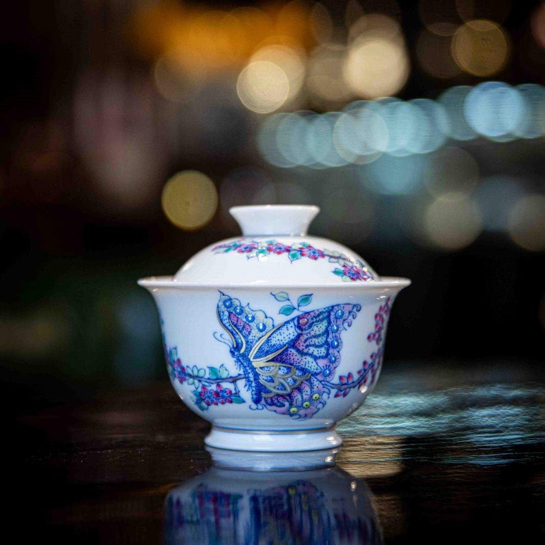 Die Lian Hua 110cc - Jing De Zhen Porcelain Gaiwan - zycs_China