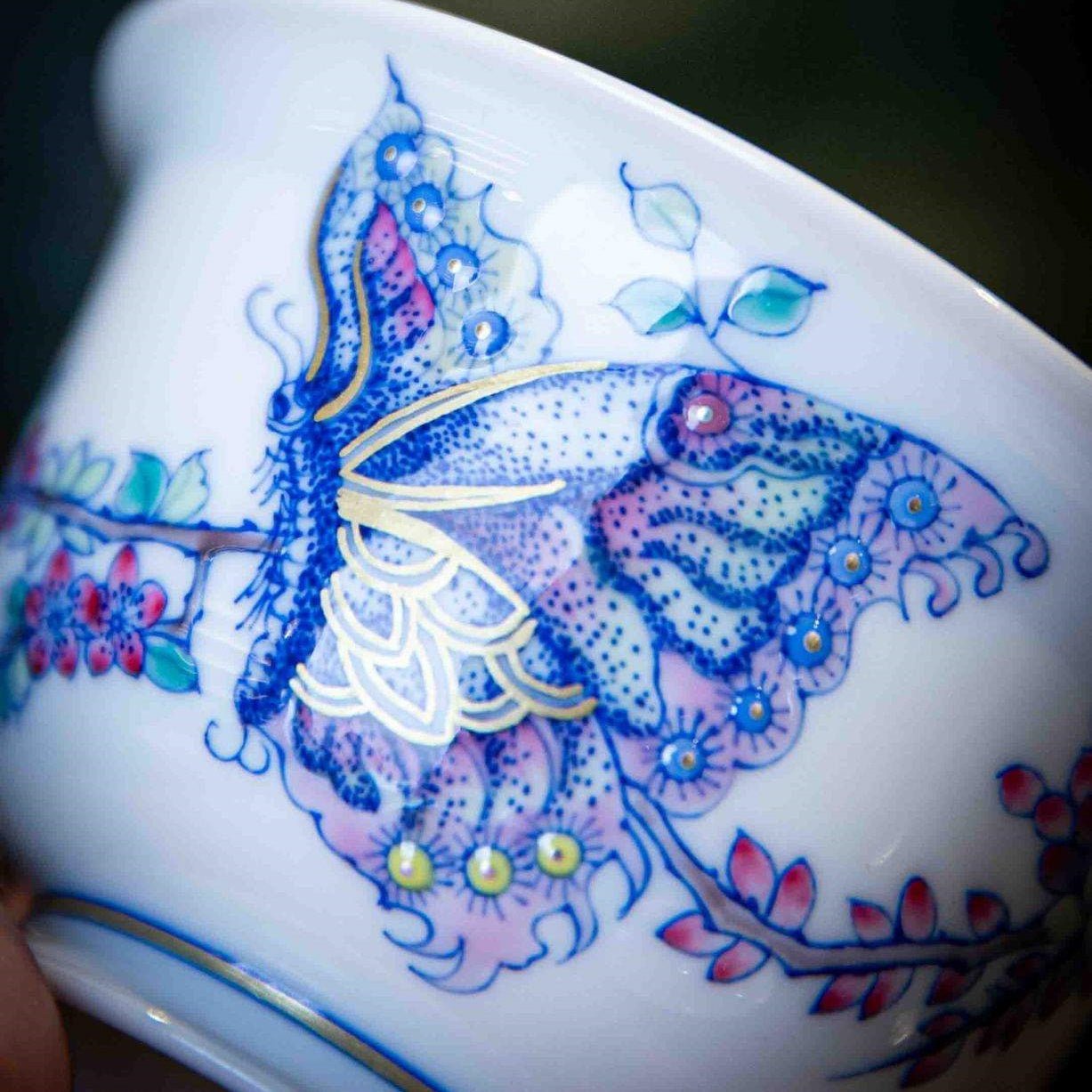 Die Lian Hua 110cc - Jing De Zhen Porcelain Gaiwan - zycs_China