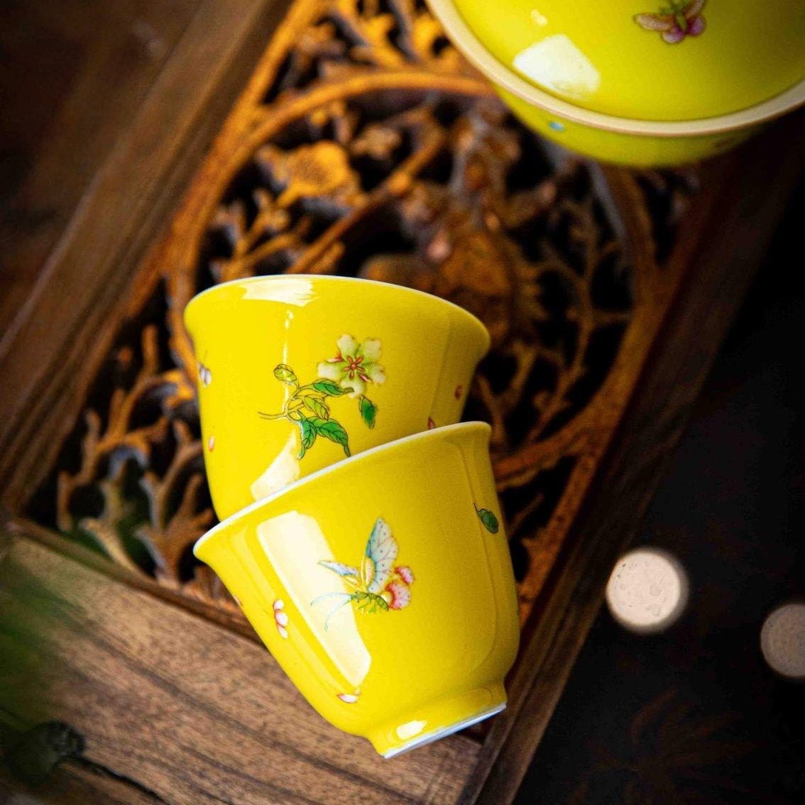 Die Lian Hua 90cc - Jing De Zhen Porcelain Gaiwan - zycs_China