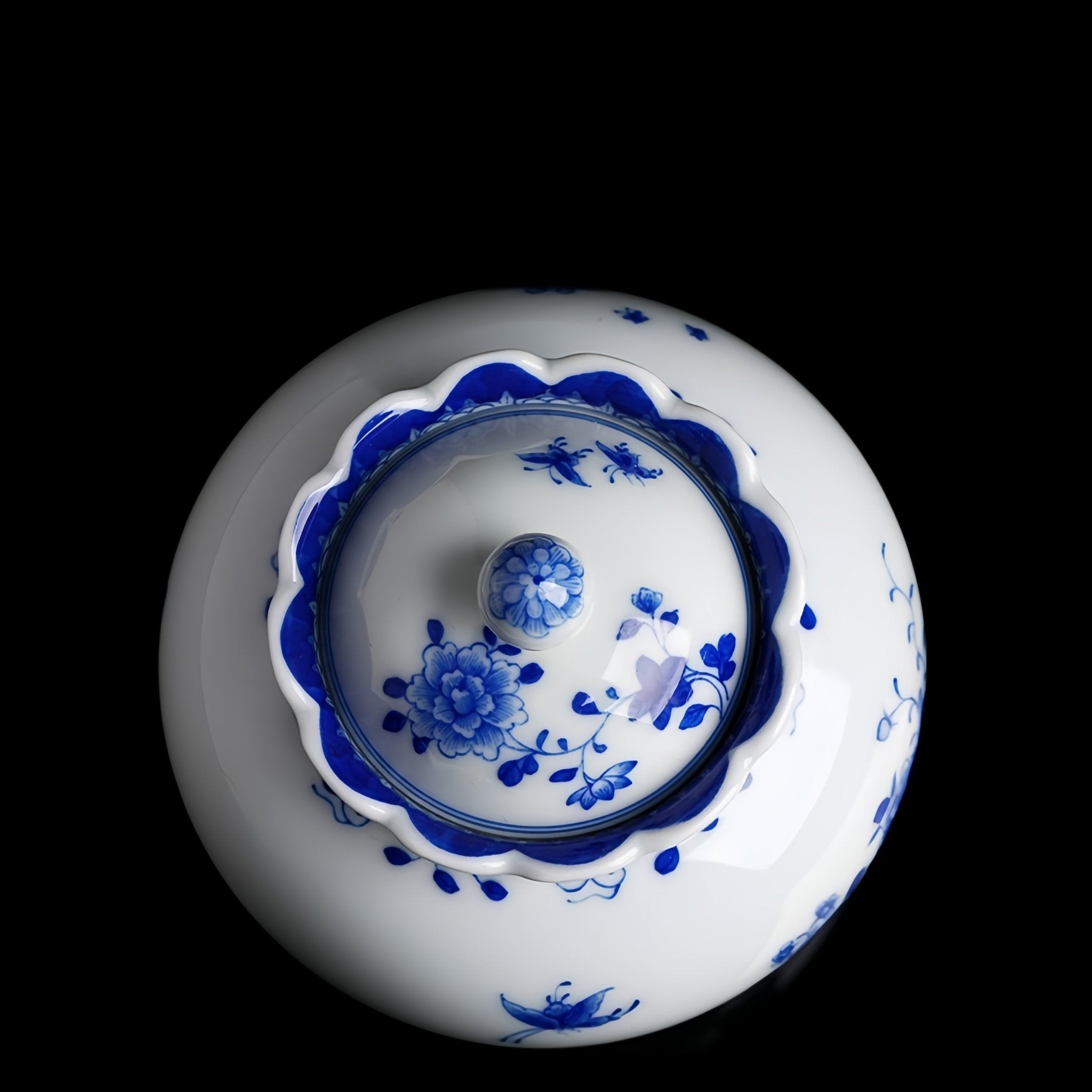 Die Lian Hua - Jing De Zhen Porcelain Tea Caddy - zycs_China