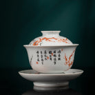 Fan Hong Mei Kai Wu Fu 200cc - Jing De Zhen Porcelain Gaiwan - zycs_China