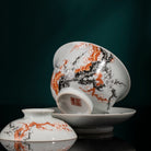 Fan Hong Mei Kai Wu Fu 200cc - Jing De Zhen Porcelain Gaiwan - zycs_China