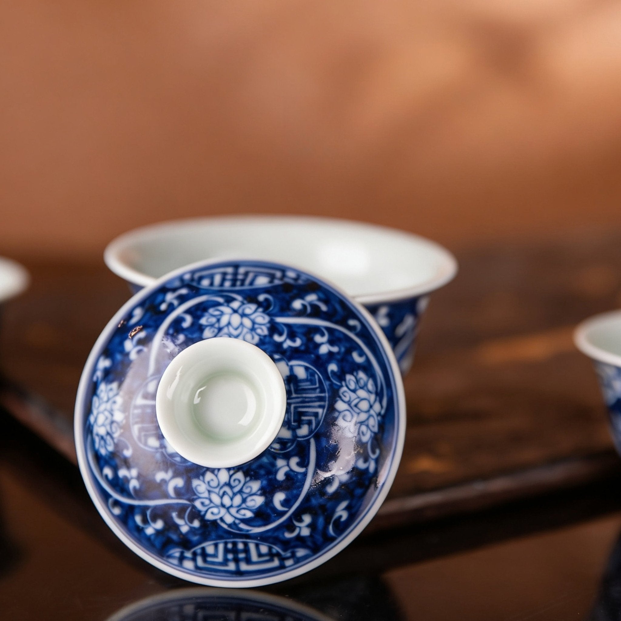 Fan Hua Si Jin 90cc - Jing De Zhen Porcelain Gaiwan - zycs_China