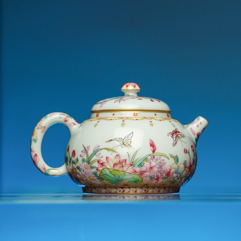 Fan Hua Ying Die 130cc - Jing De Zhen Porcelain Teapot - zycs_China