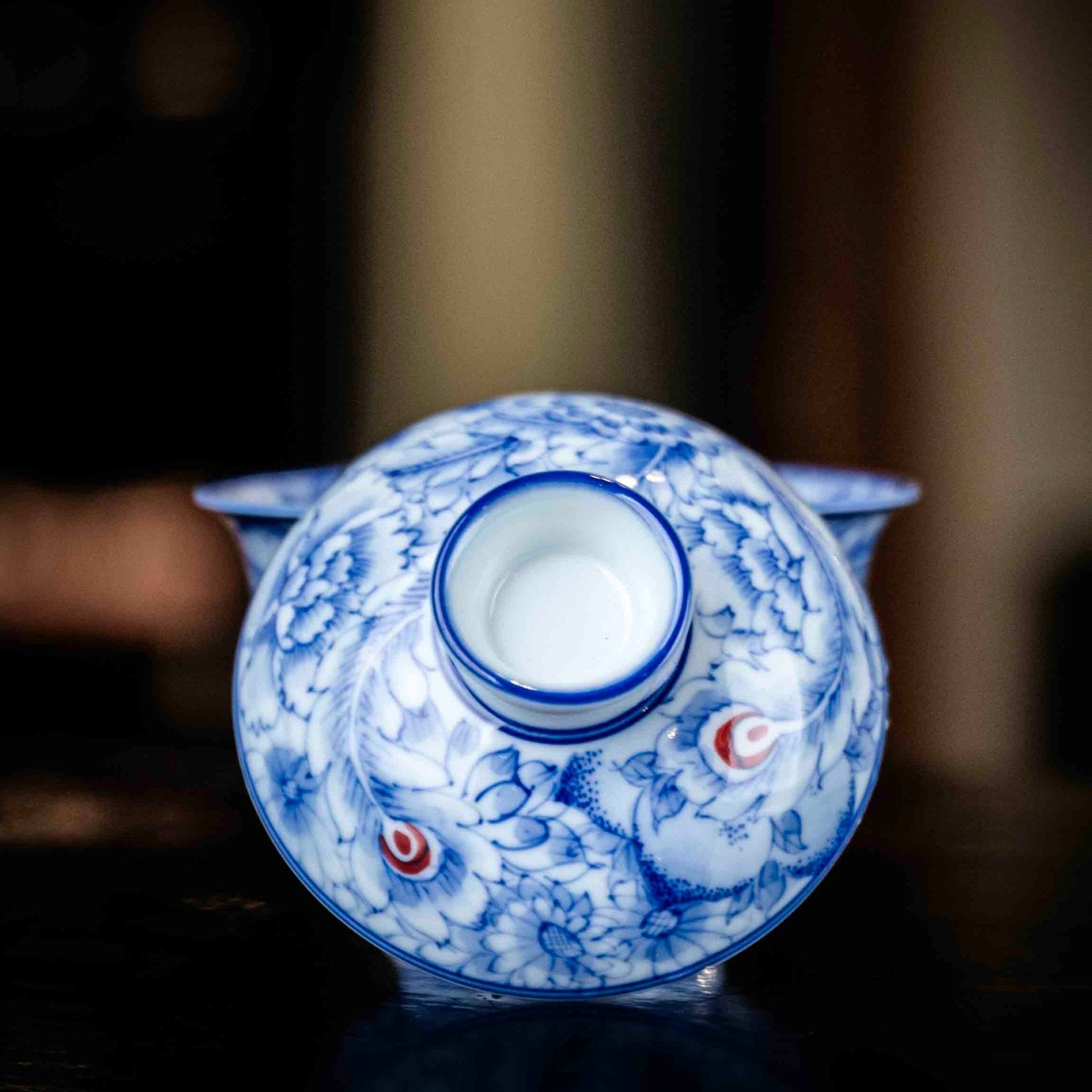 Feng Chuan Mu Dan 150cc - Jing De Zhen Porcelain Gaiwan - zycs_China