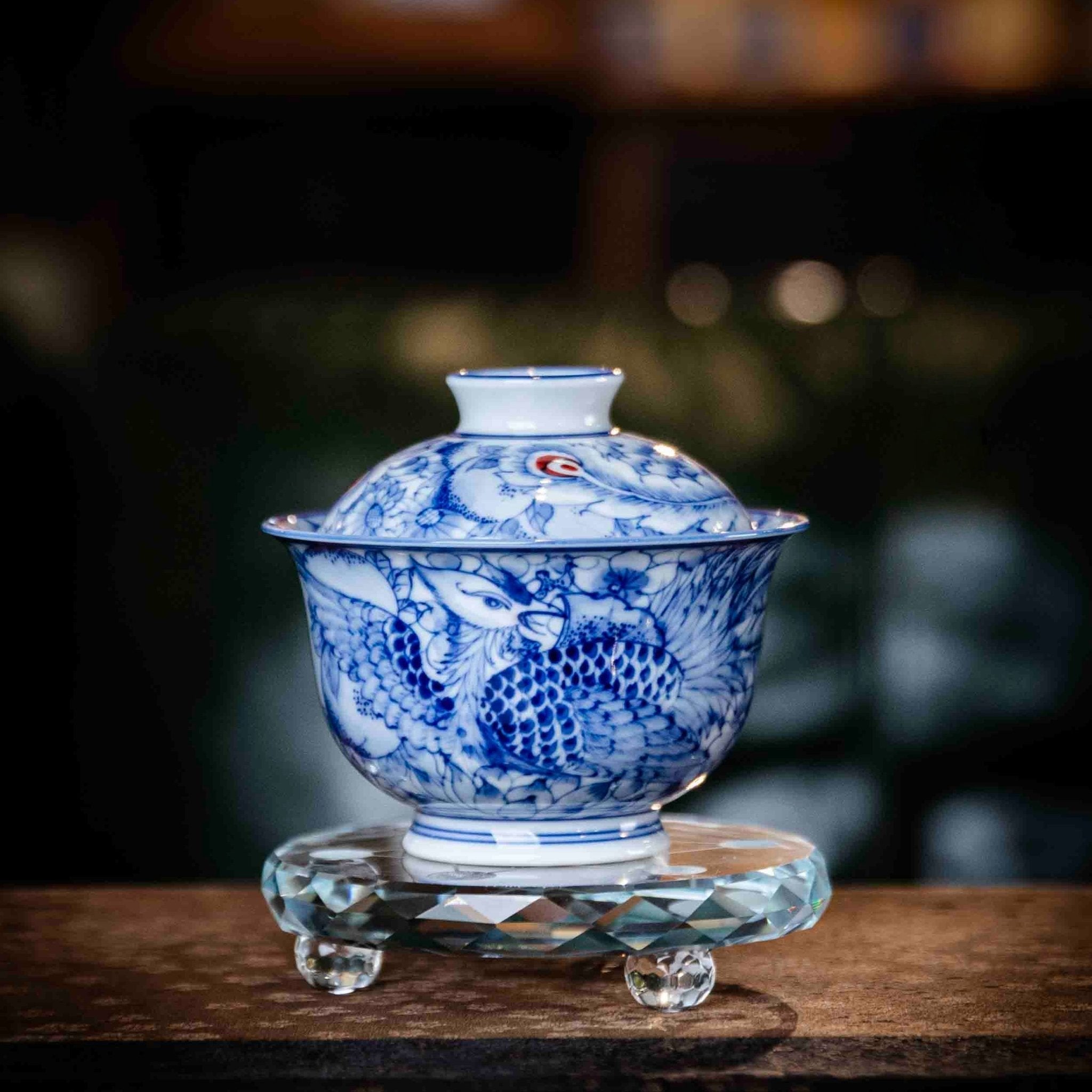 Feng Chuan Mu Dan 150cc - Jing De Zhen Porcelain Gaiwan - zycs_China
