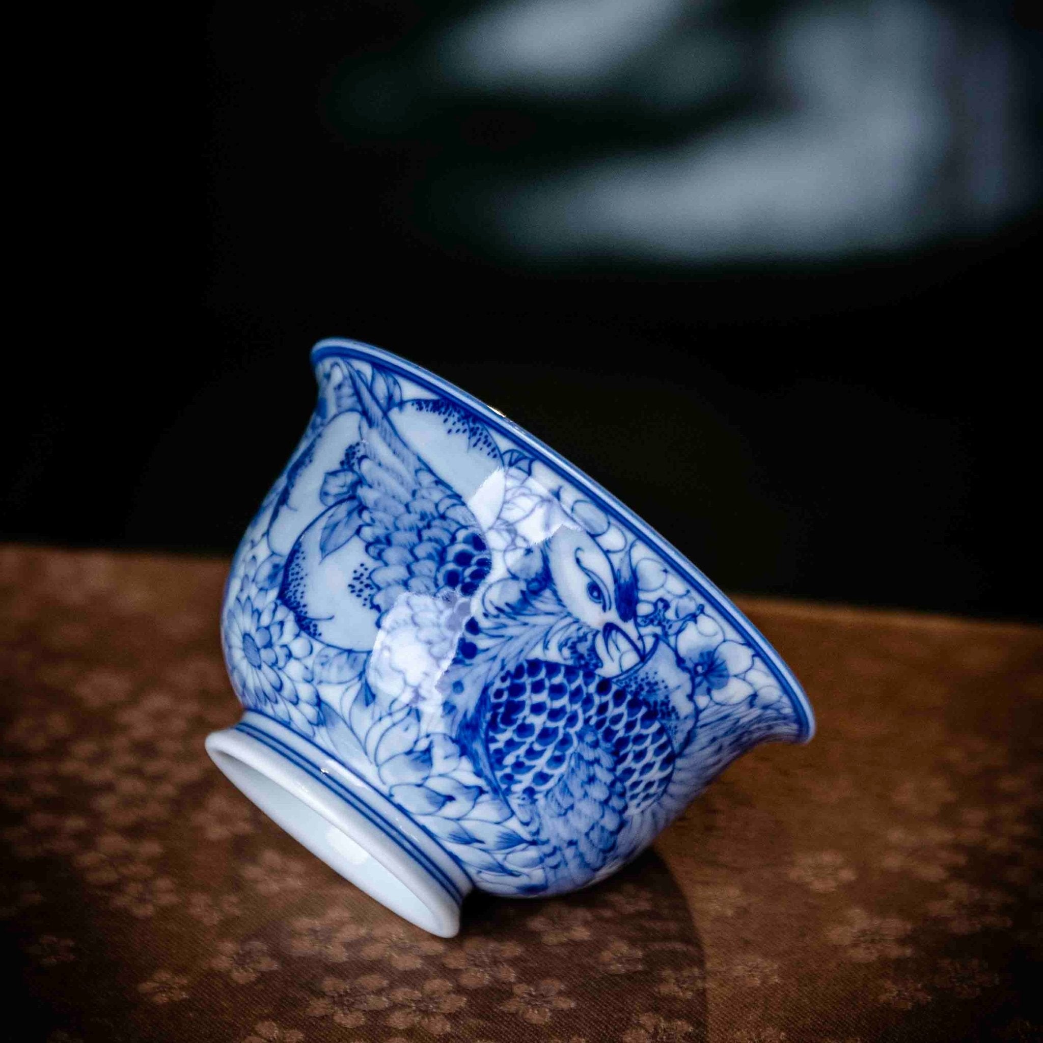 Feng Chuan Mu Dan 150cc - Jing De Zhen Porcelain Gaiwan - zycs_China