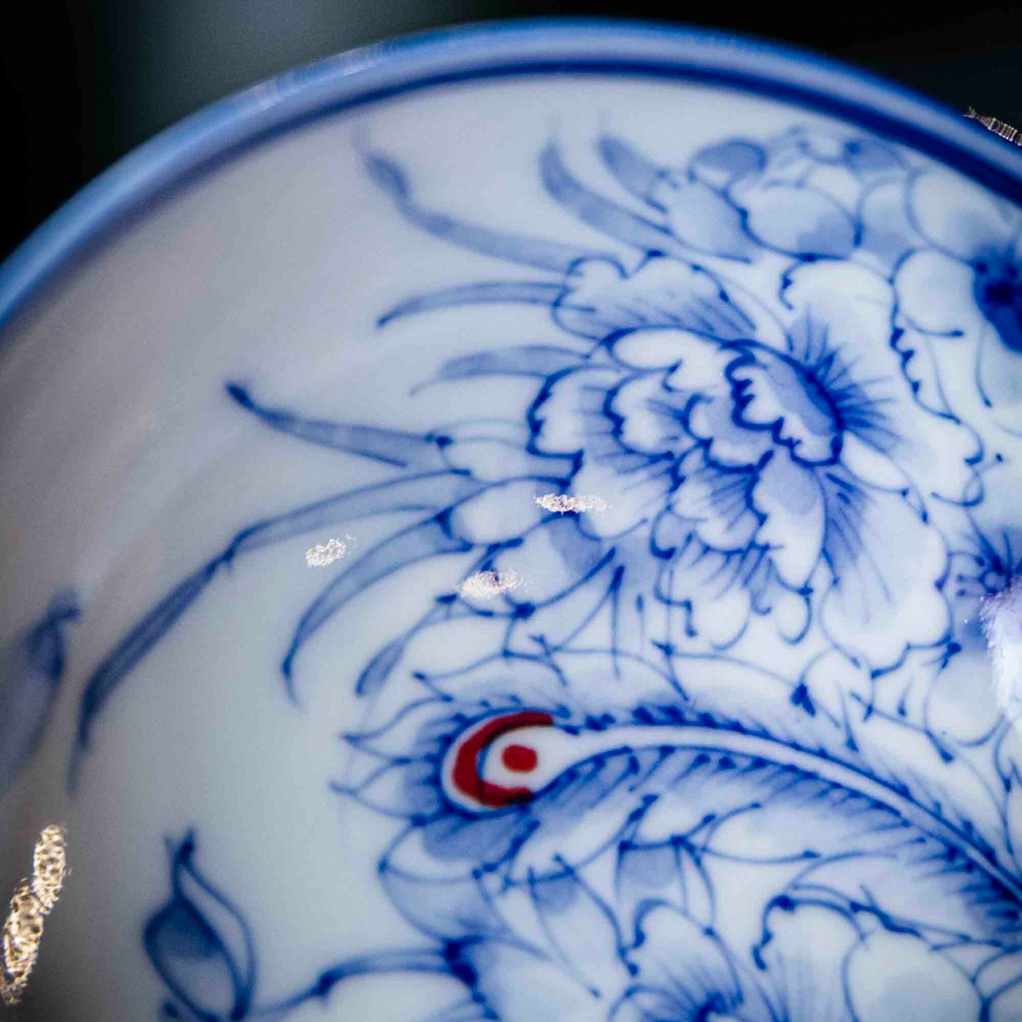 Feng Chuan Mu Dan 150cc - Jing De Zhen Porcelain Gaiwan - zycs_China