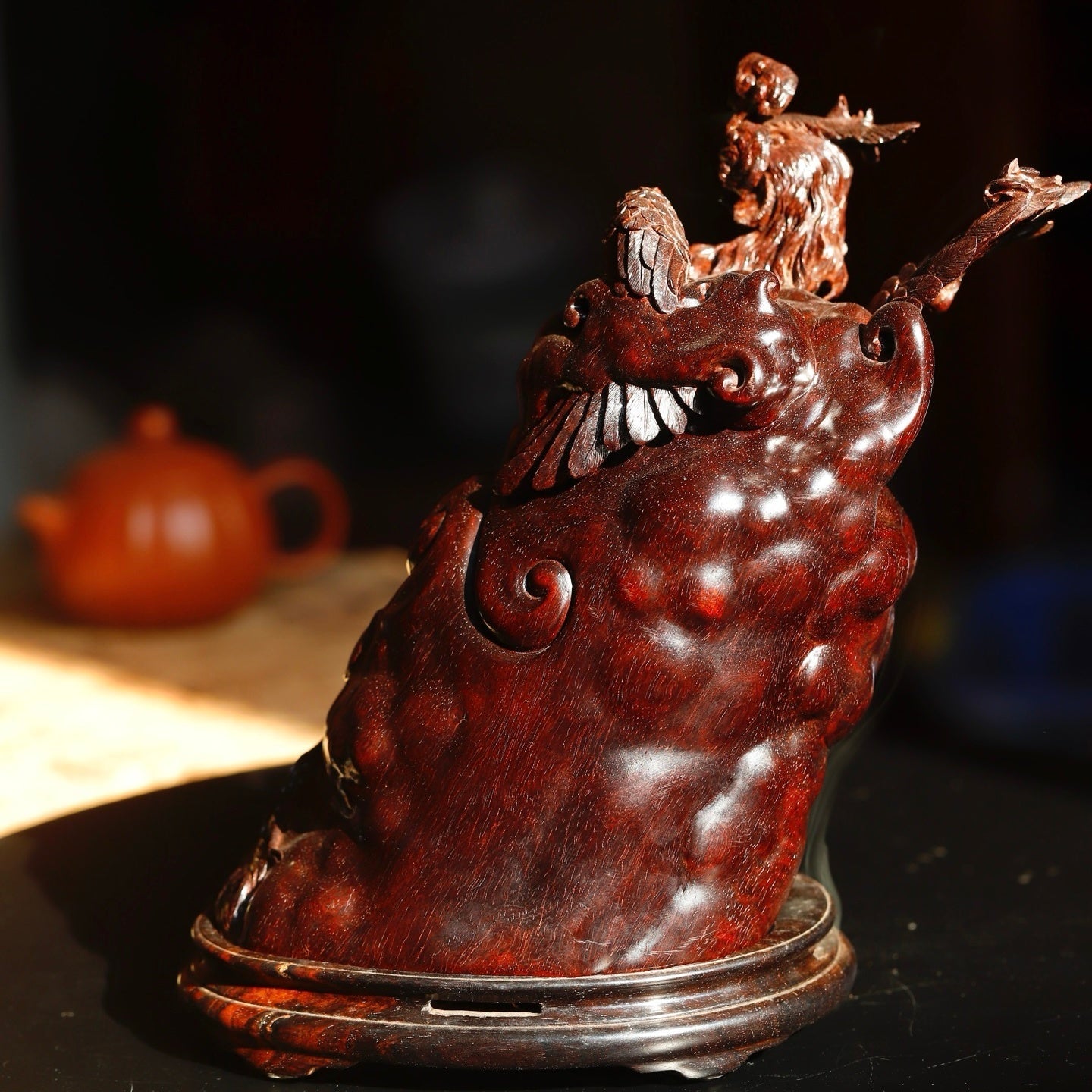 Feng Huang Lai Yi - Wood Sculpture - zycs_China