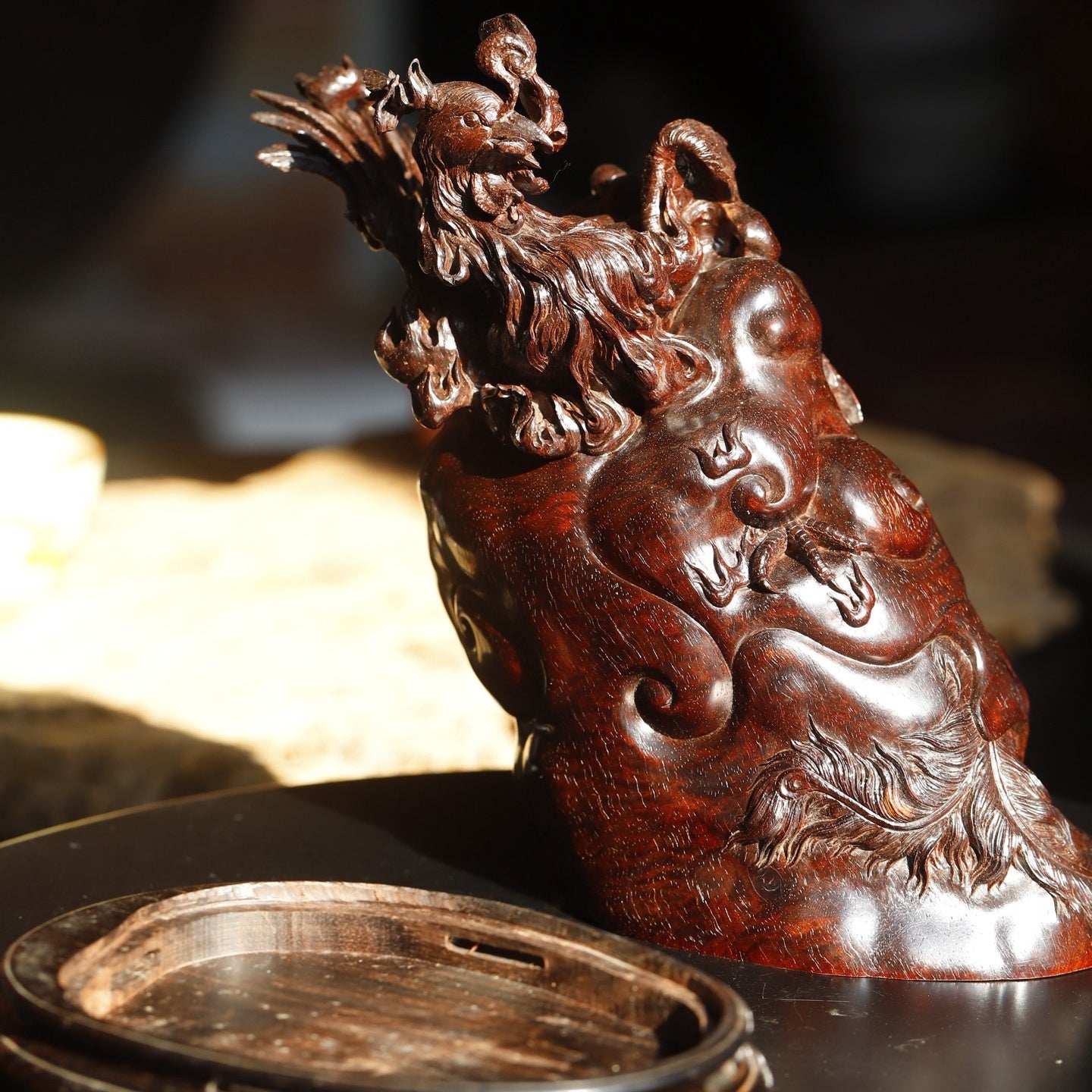 Feng Huang Lai Yi - Wood Sculpture - zycs_China