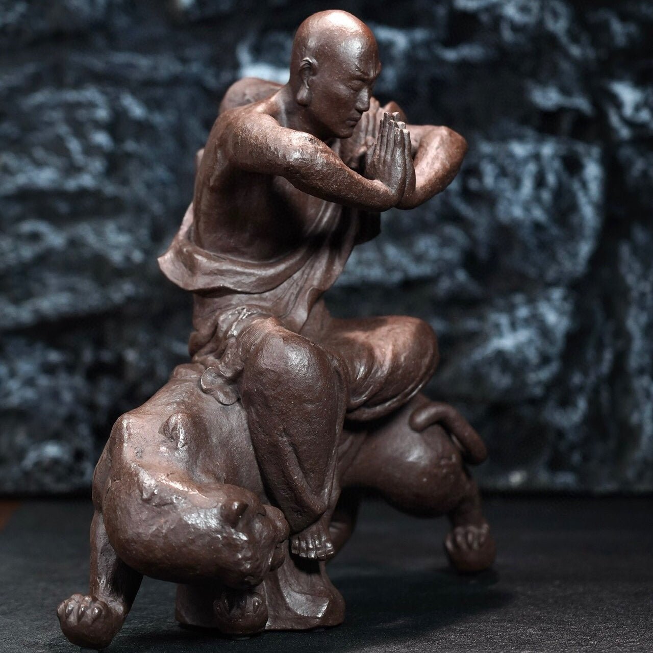Fu Hu Luo Han - Zisha Sculpture - zycs_China