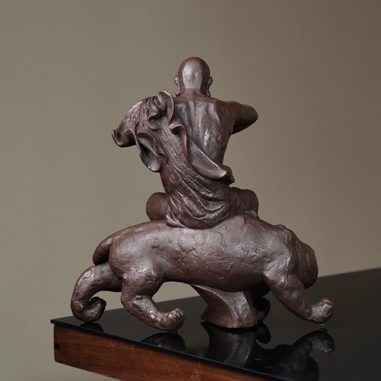 Fu Hu Luo Han - Zisha Sculpture - zycs_China