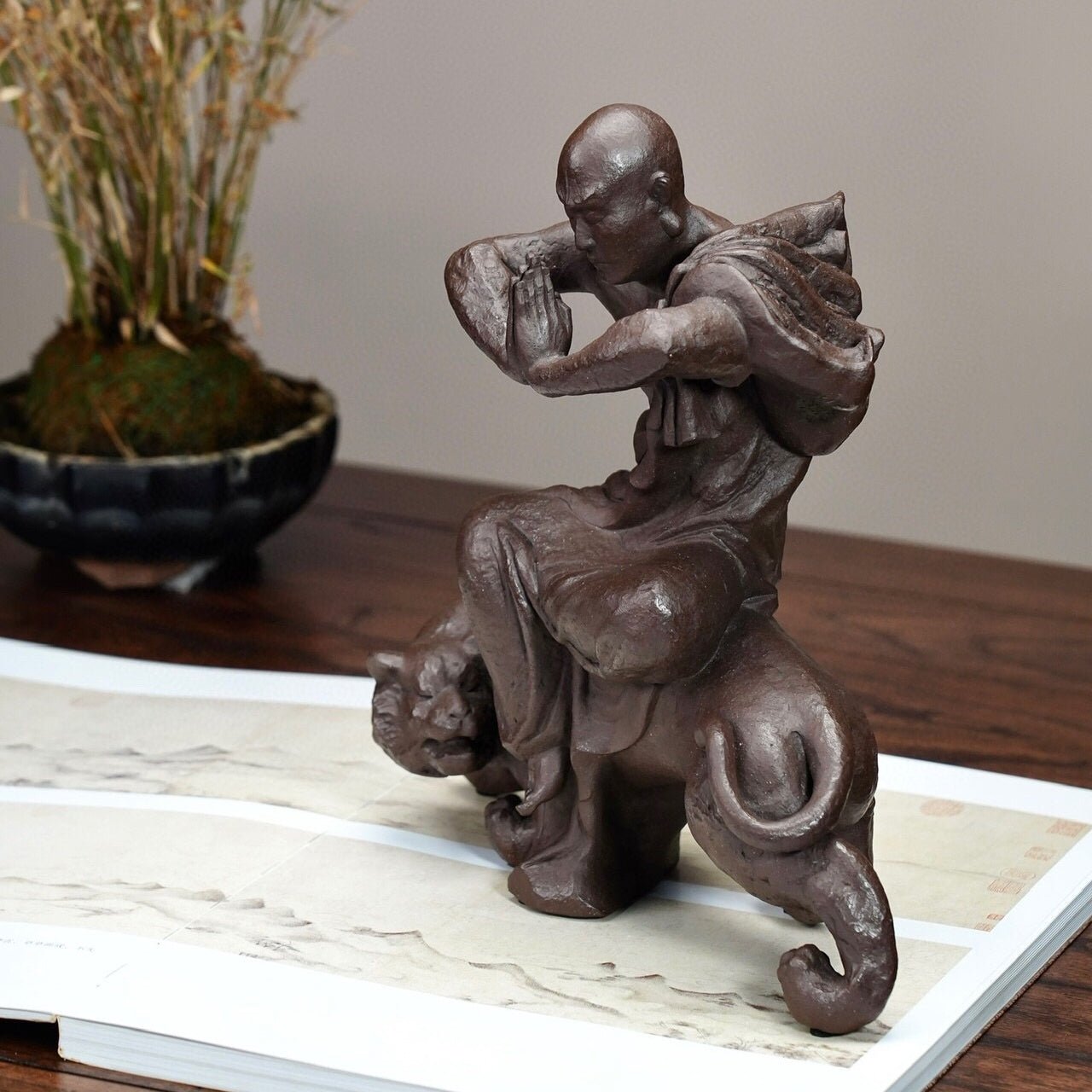 Fu Hu Luo Han - Zisha Sculpture - zycs_China