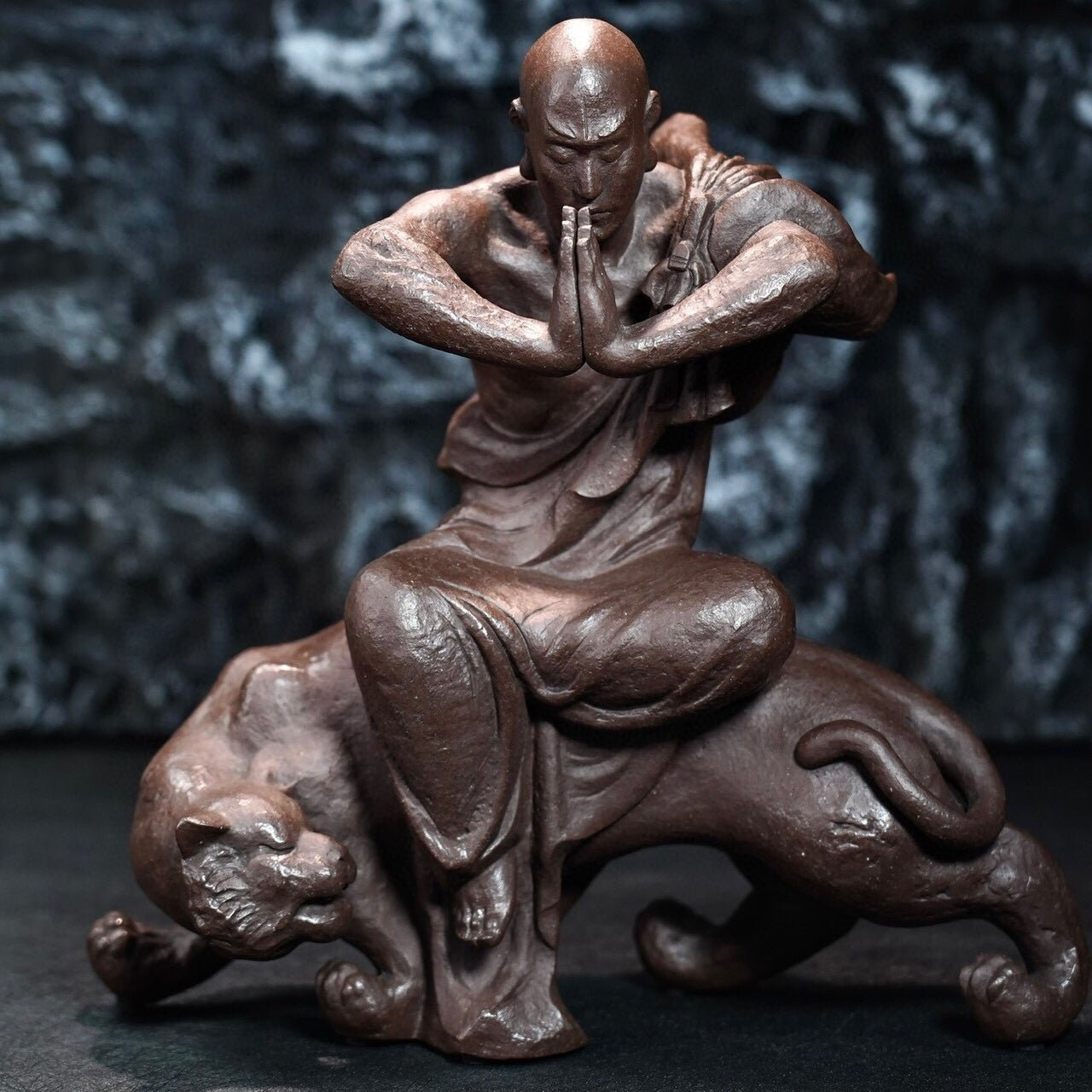 Fu Hu Luo Han - Zisha Sculpture - zycs_China