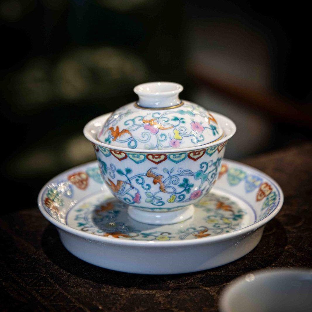 Fu Lu Ru Yi - Jing De Zhen Porcelain Gaiwan - zycs_China